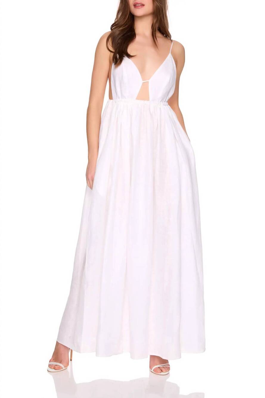 NEW SUSANA MONACO solid linen empire waist dress in sugar